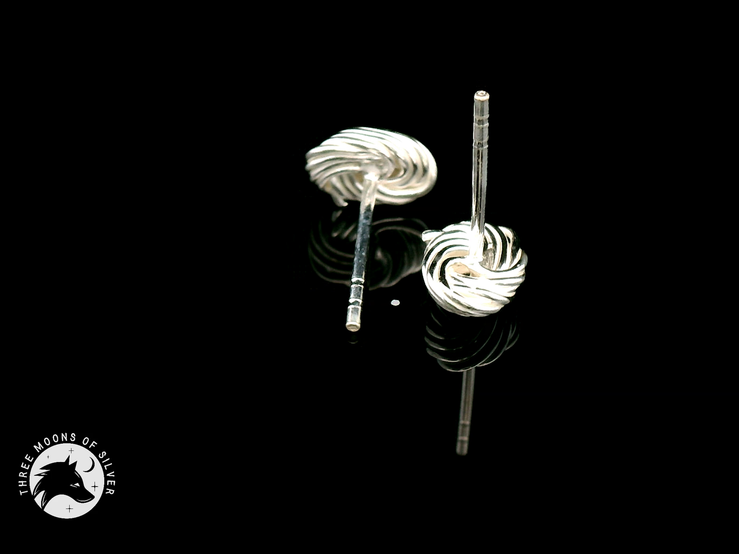 Crushed Knot Silver Earrings 13mm