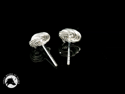 Crushed Knot Silver Earrings 13mm