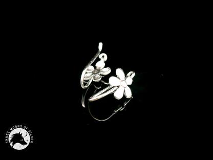 Stunning Silver Flower Fish Hook Earrings 15mm