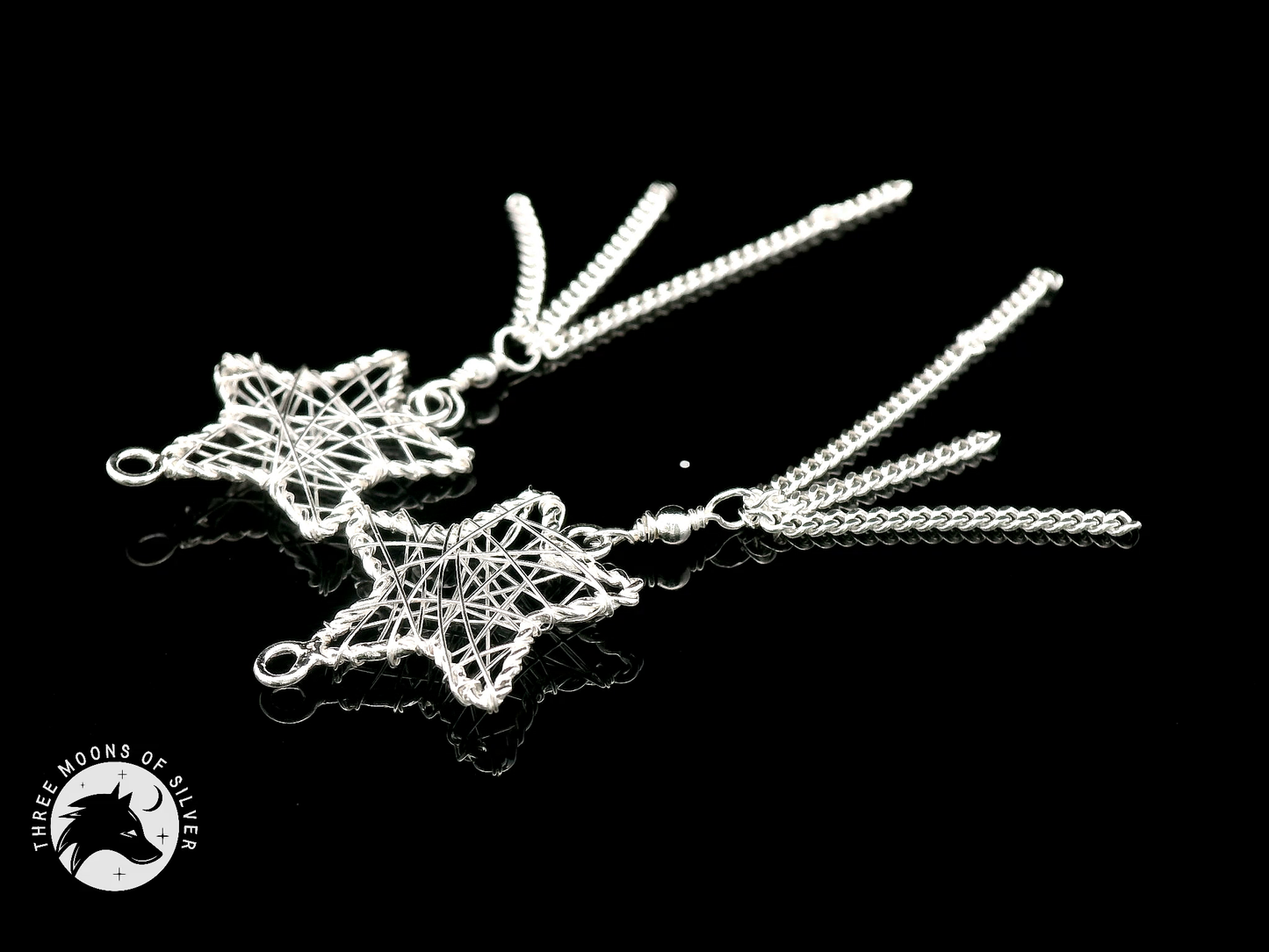 Dazzling Star-Shaped Dangle Earrings 54mm