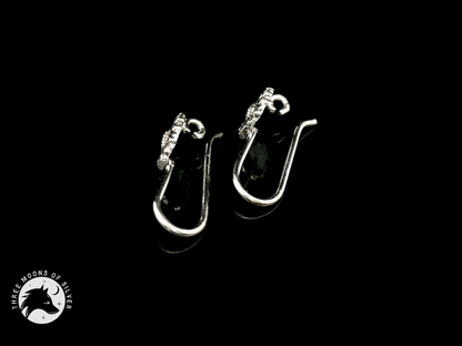 Silver Flower Fish Hook Earrings 14mm
