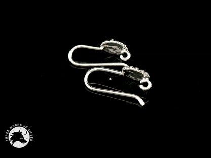 Silver Flower Fish Hook Earrings 14mm