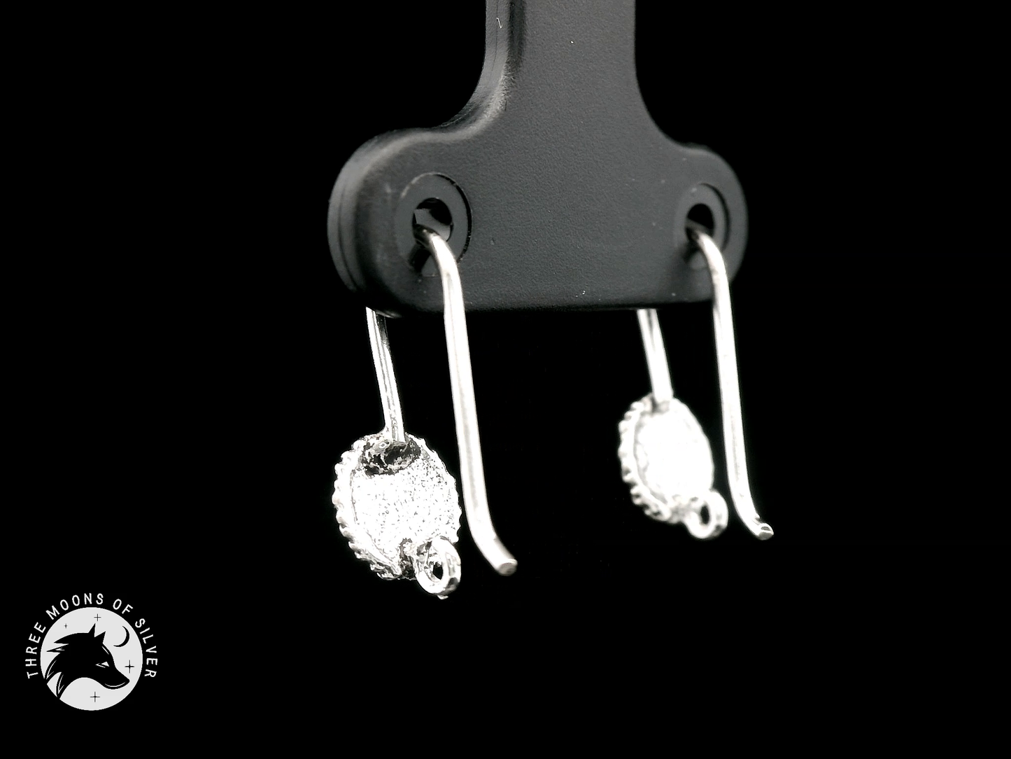 Silver Flower Fish Hook Earrings 14mm