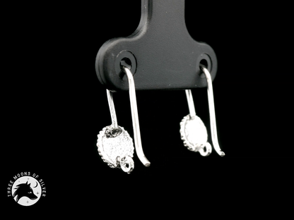 Silver Flower Fish Hook Earrings 14mm