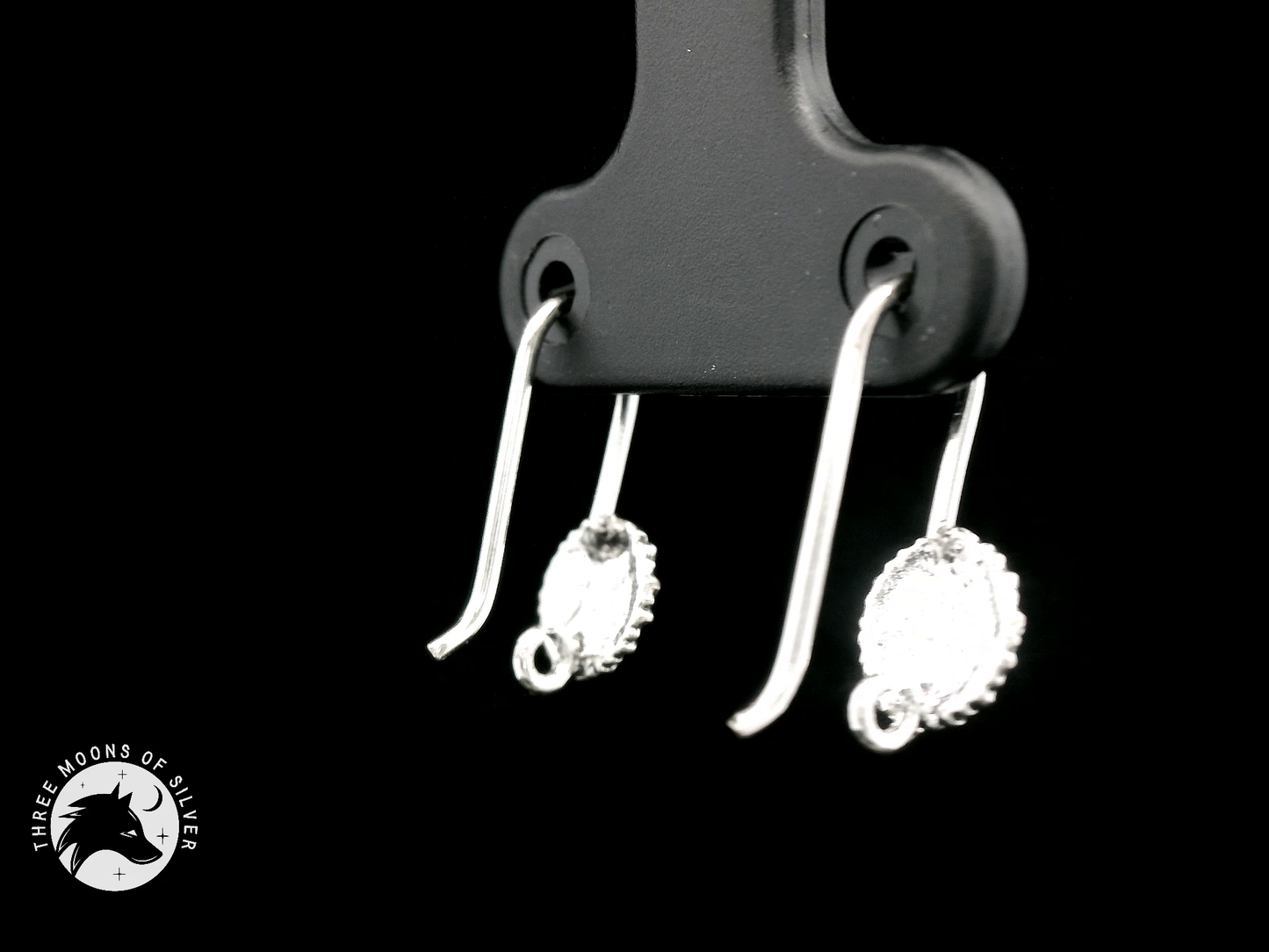 Silver Flower Fish Hook Earrings 14mm
