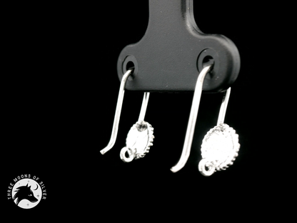 Silver Flower Fish Hook Earrings 14mm