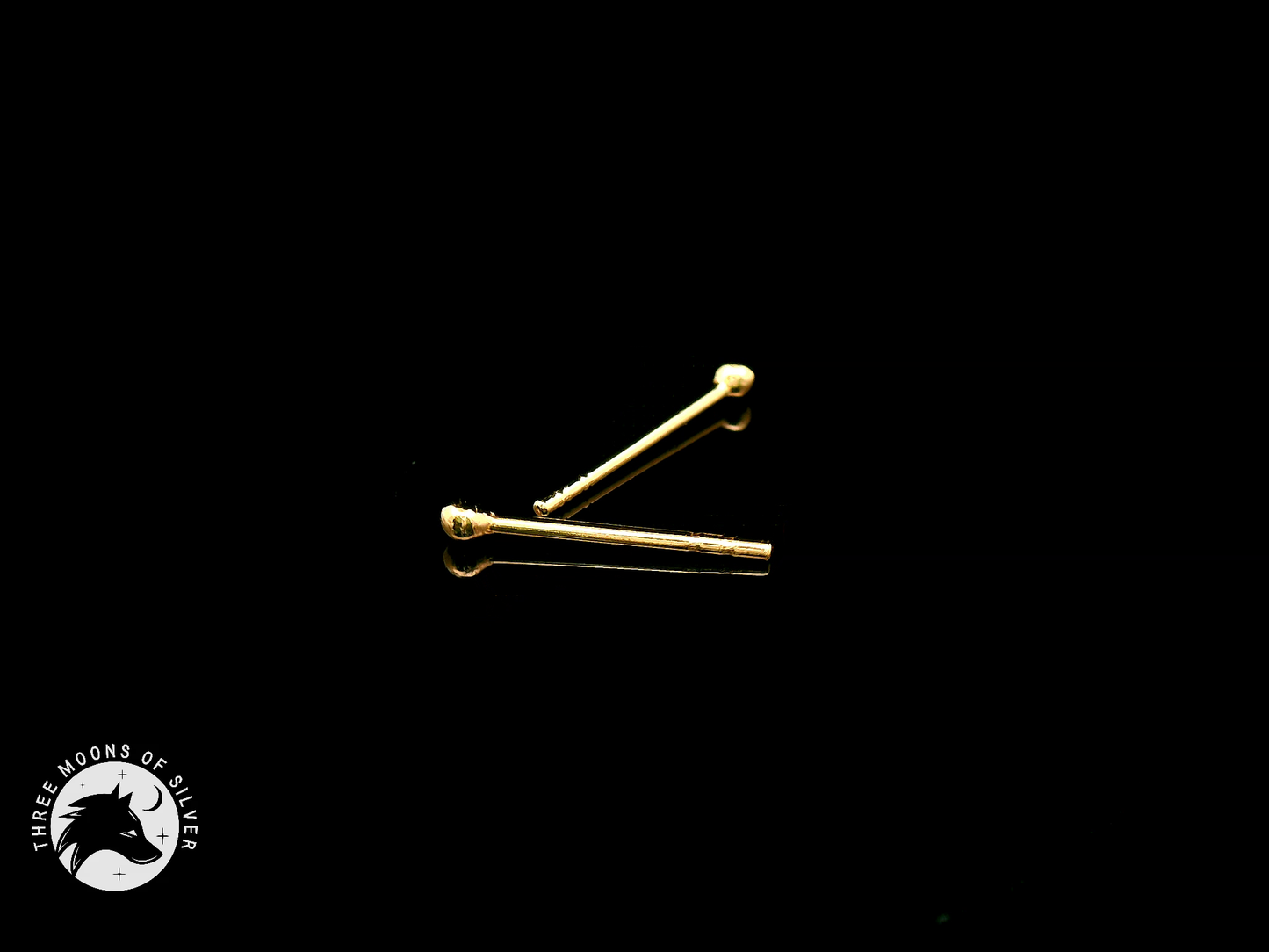 Refined Golden Silver Stud Earrings 12mm