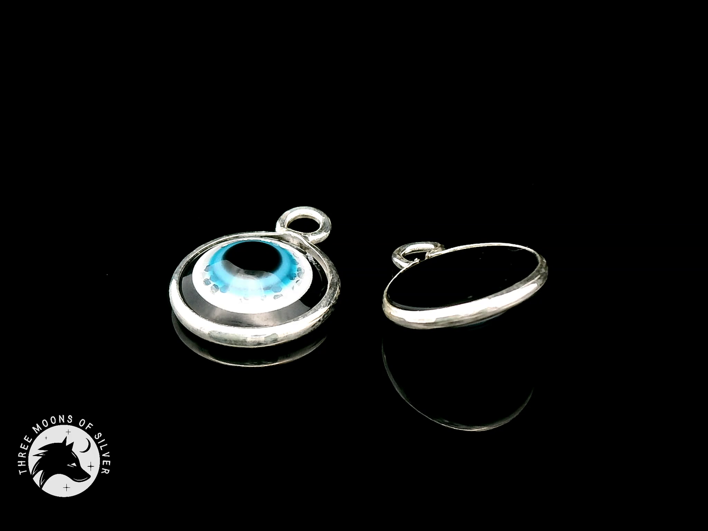 Blue Eye Drop Earrings 11mm