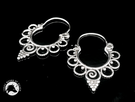 Exquisite Silver Hoop Earrings 23mm