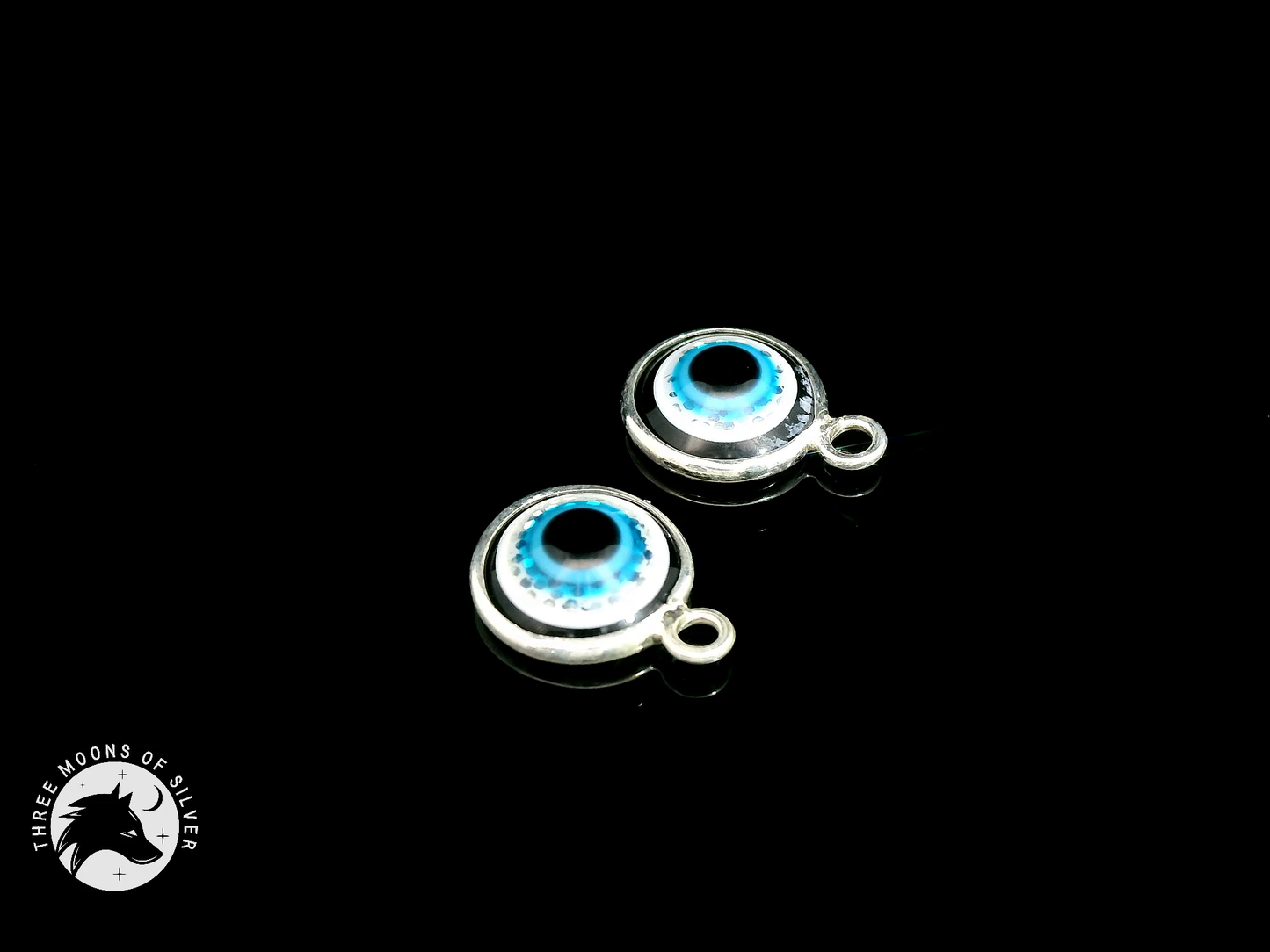 Blue Eye Drop Earrings 11mm