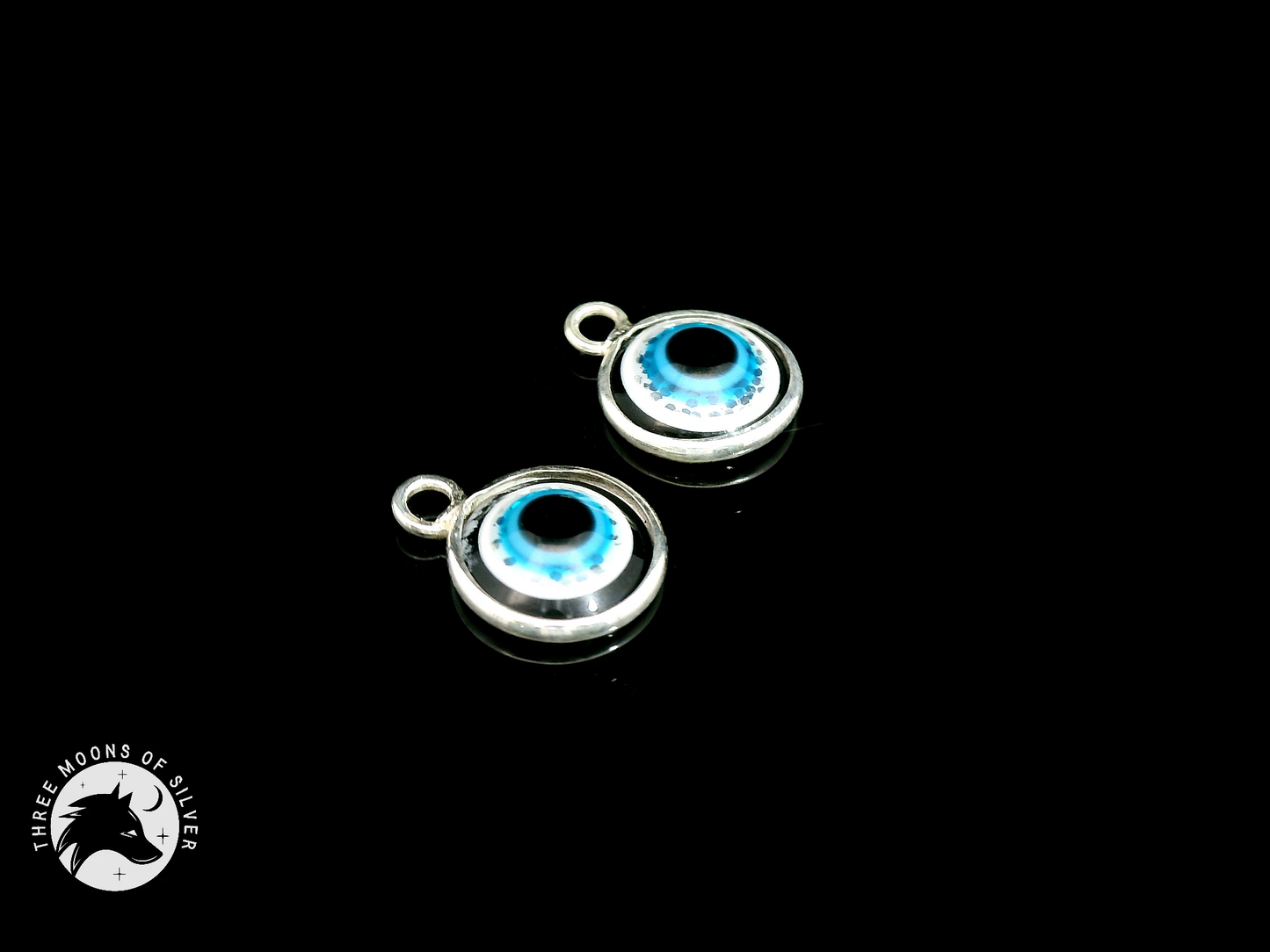 Blue Eye Drop Earrings 11mm