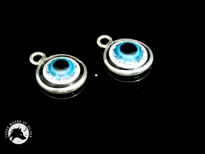 Blue Eye Drop Earrings 11mm