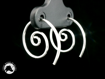 Elegant Silver Spiral Earrings 15mm