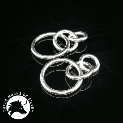 Elegant Silver Dangle Earrings 22mm