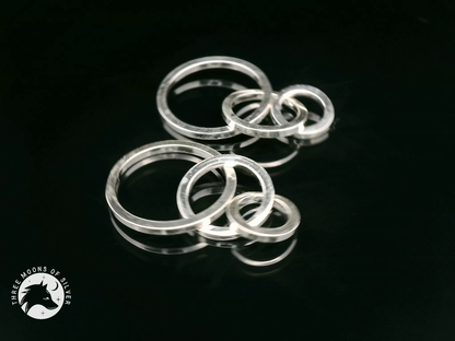 Elegant Silver Rings Dangle Earrings 30mm