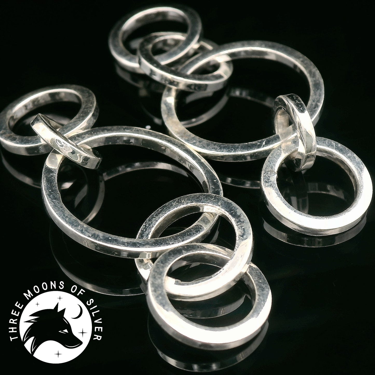 Elegant Silver Rings Dangle Earrings 50mm