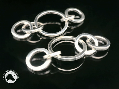 Elegant Silver Rings Dangle Earrings 50mm