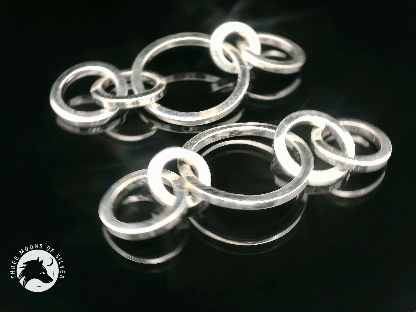 Elegant Silver Rings Dangle Earrings 50mm