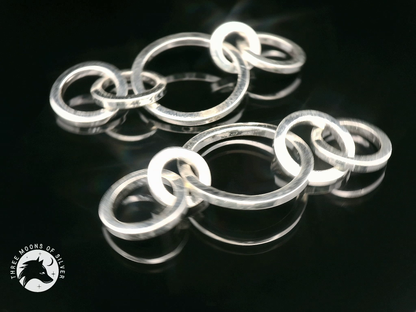 Elegant Silver Rings Dangle Earrings 50mm