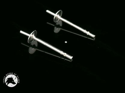 Elegant Silver Stud Earrings with Pin 14mm