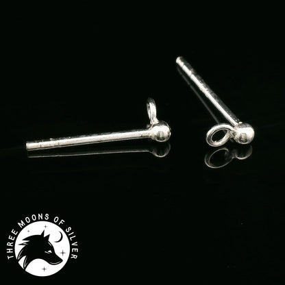 Elegant Silver Sphere Stud Earrings 13mm