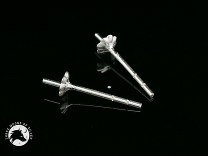 Elegant Silver Stud Flower Earrings 4mm
