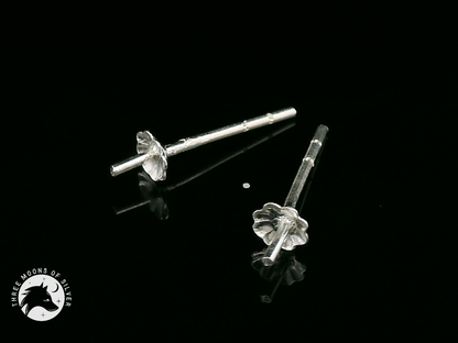 Elegant Silver Stud Flower Earrings 4mm