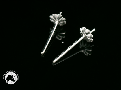 Elegant Silver Stud Flower Earrings 5mm