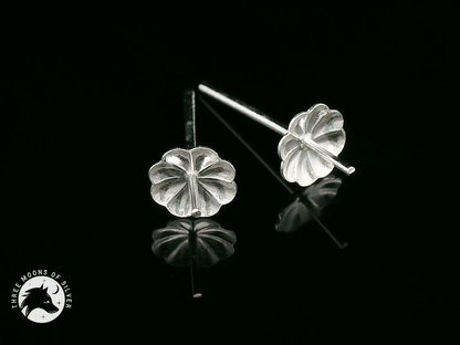 Elegant Silver Stud Flower Earrings 6mm