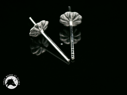 Elegant Silver Stud Flower Earrings 6mm