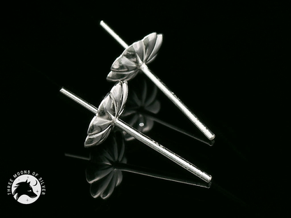 Elegant Silver Stud Flower Earrings 8mm