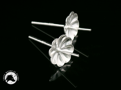 Elegant Silver Stud Flower Earrings 8mm