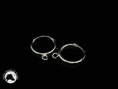 Elegant Silver Hoop Earrings 14mm