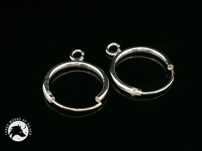 Elegant Silver Hoop Earrings 14mm