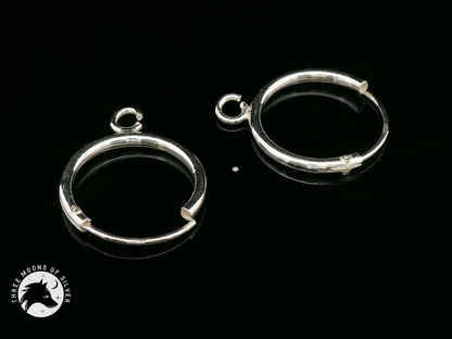 Elegant Silver Hoop Earrings 14mm