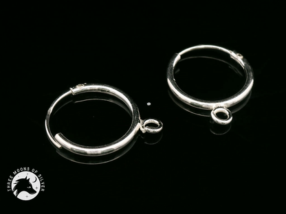 Elegant Silver Hoop Earrings 14mm