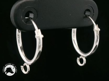 Elegant Silver Hoop Earrings 14mm