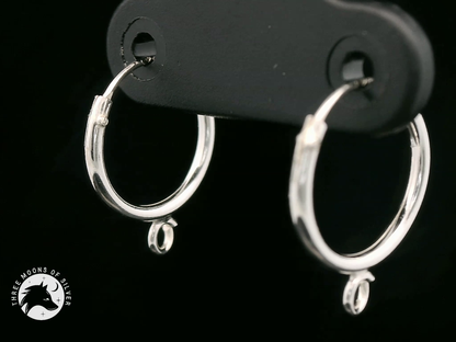 Elegant Silver Hoop Earrings 14mm