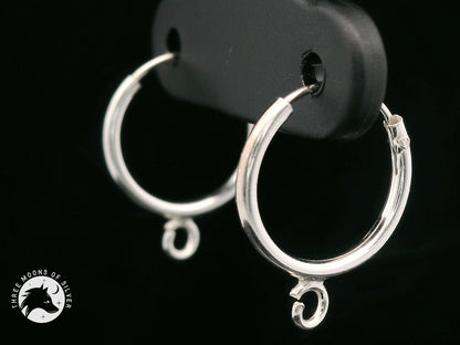 Elegant Silver Hoop Earrings 14mm