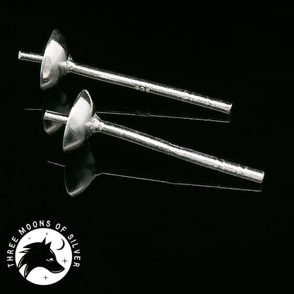 Elegant Silver Earring Post 4mm