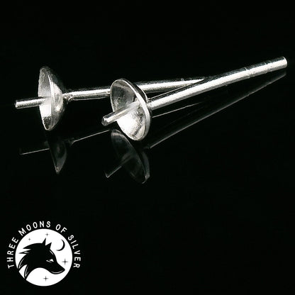 Elegant Silver Earring Post 4mm