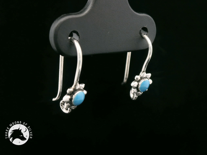 Silver Flower Fish Hook Earrings 15mm
