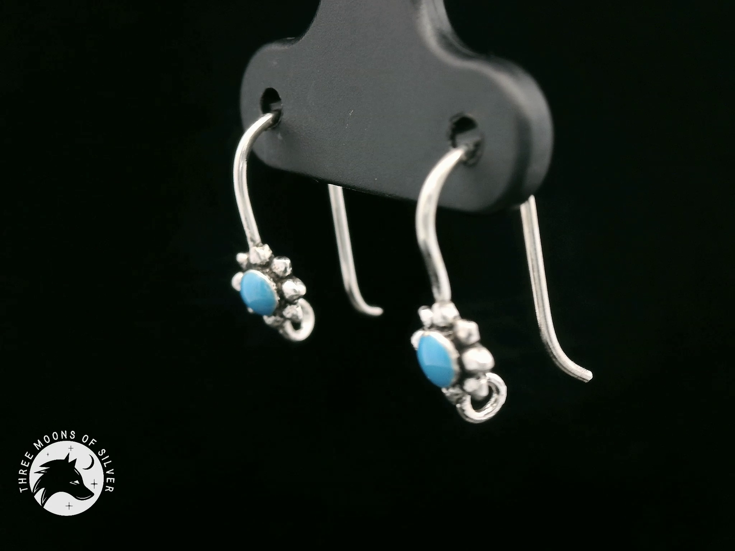 Silver Flower Fish Hook Earrings 15mm