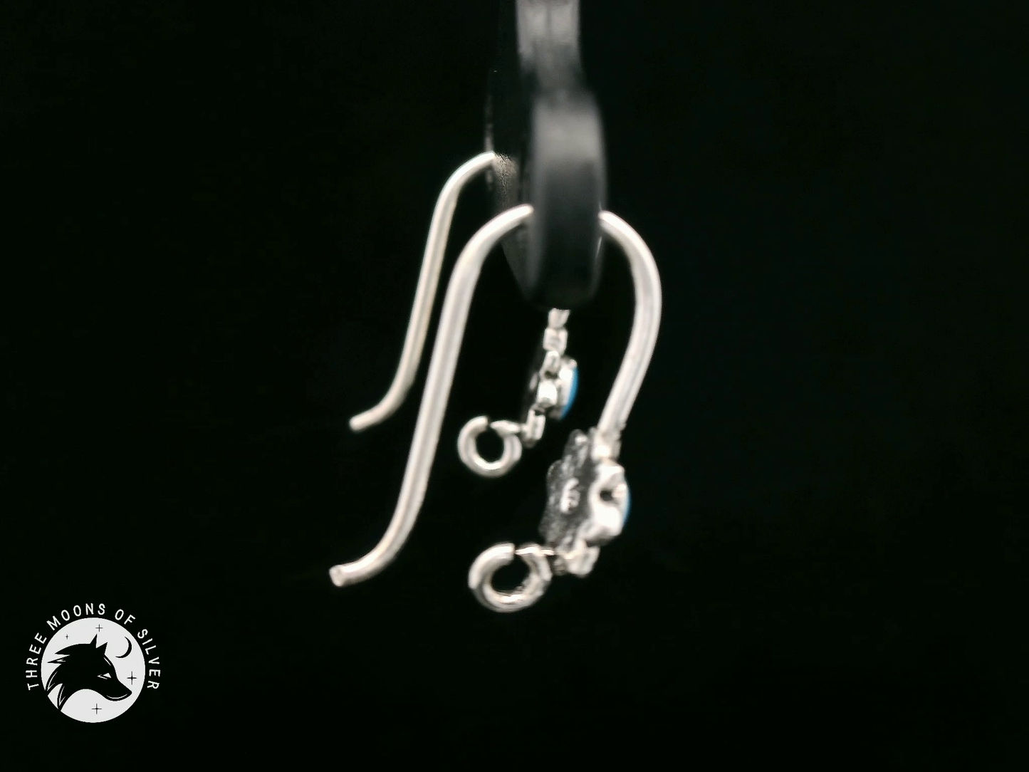 Silver Flower Fish Hook Earrings 15mm