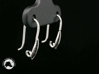 Silver Leaf Fish Hook Earrings 16mm