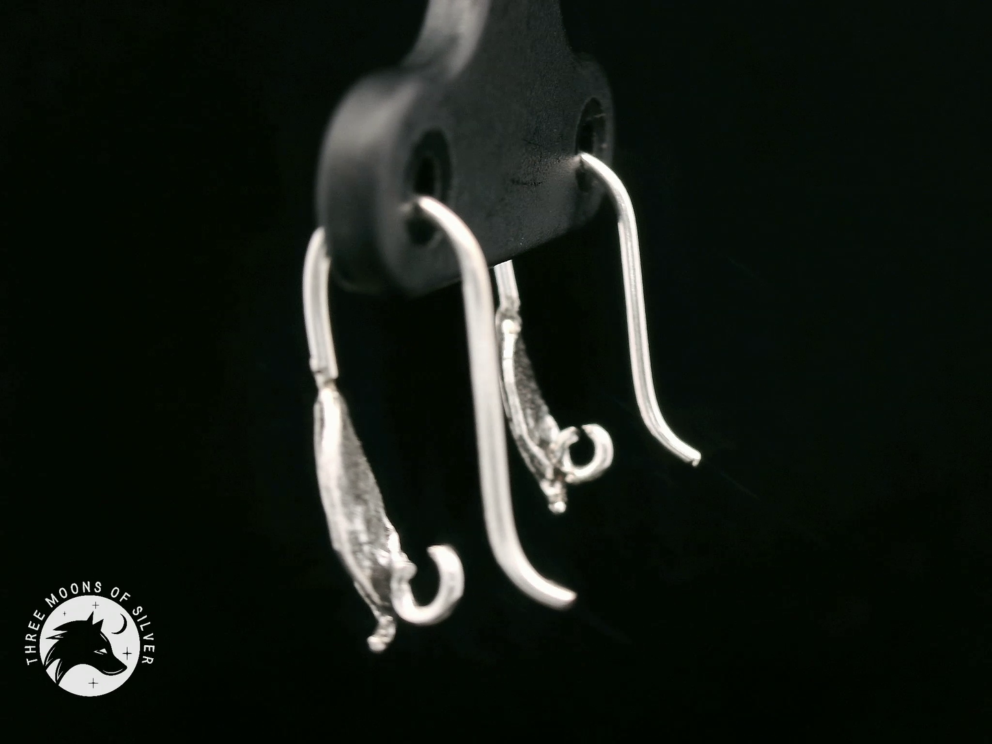 Silver Leaf Fish Hook Earrings 16mm