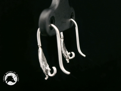 Silver Leaf Fish Hook Earrings 16mm