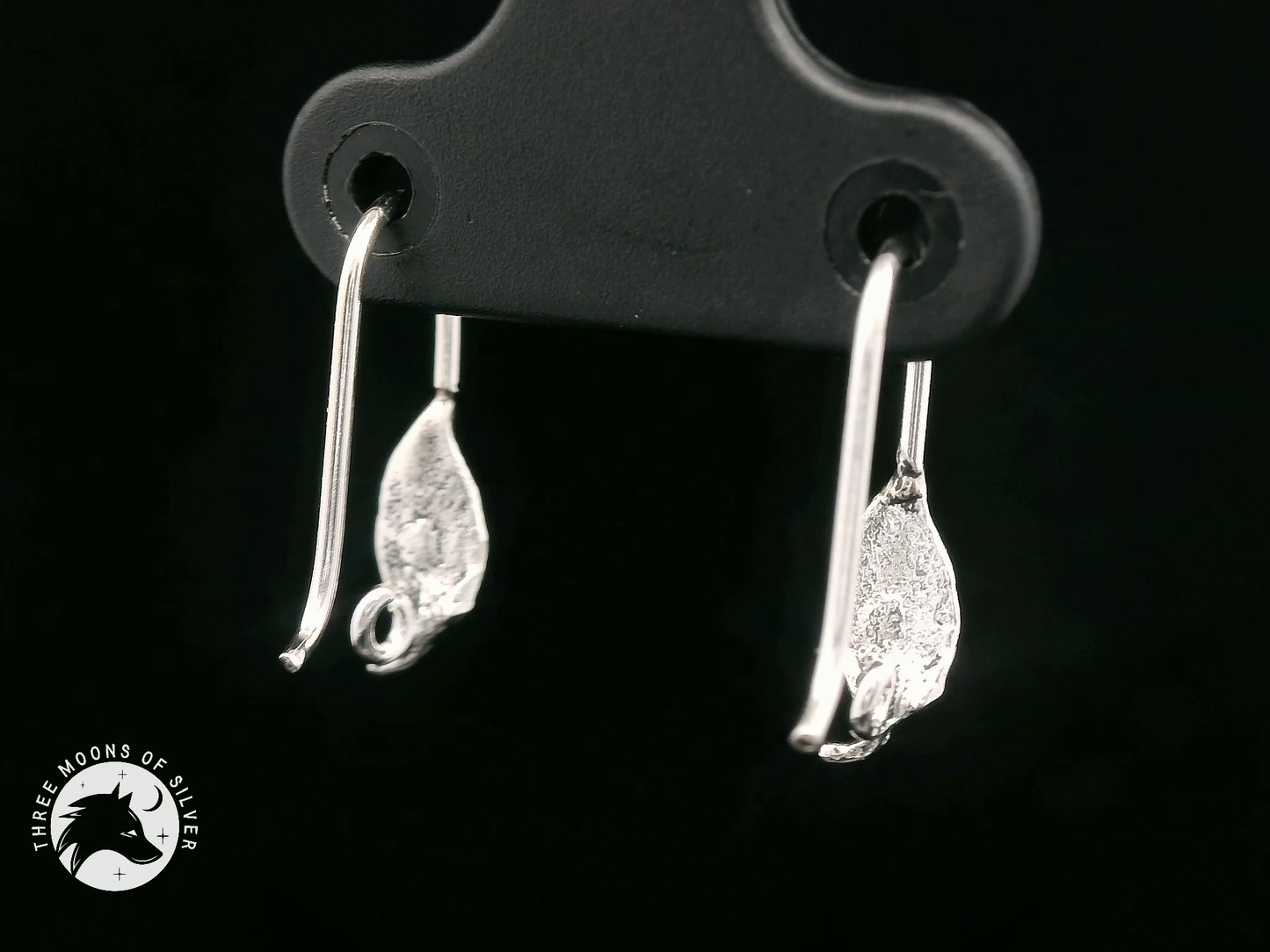 Silver Leaf Fish Hook Earrings 16mm