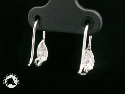 Silver Leaf Fish Hook Earrings 16mm
