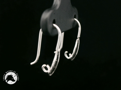Silver Leaf Fish Hook Earrings 16mm